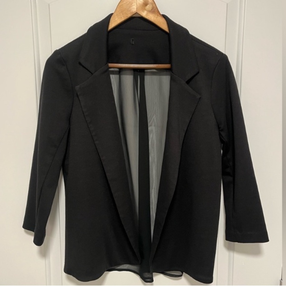 Aqua Black Open-Front Blazer